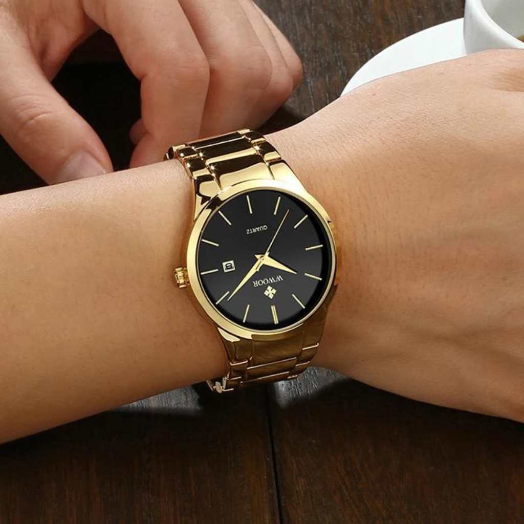 Relógio Feminino Dourado Ivory Black