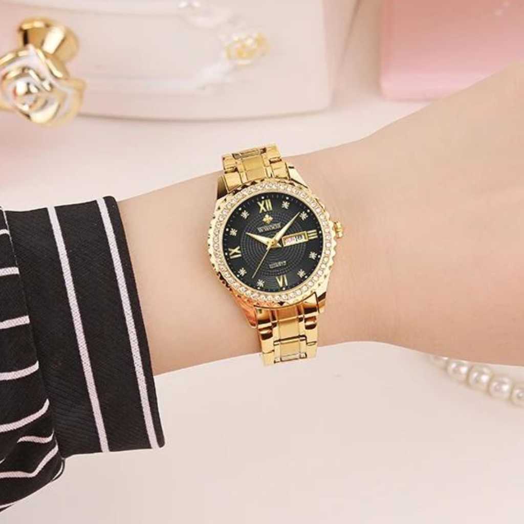 Relógio Feminino Dourado Horizon Black