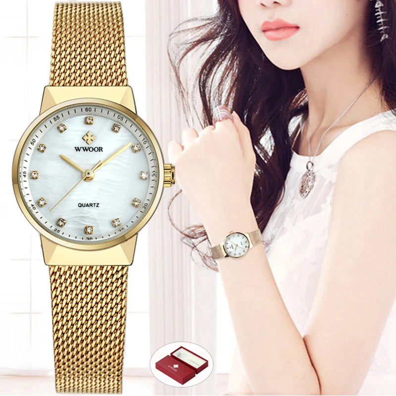 Relógio Feminino Dourado Lily