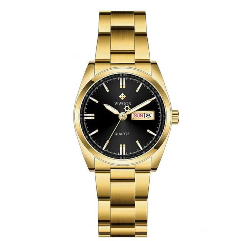 Relógio Feminino Dourado Elegance Black