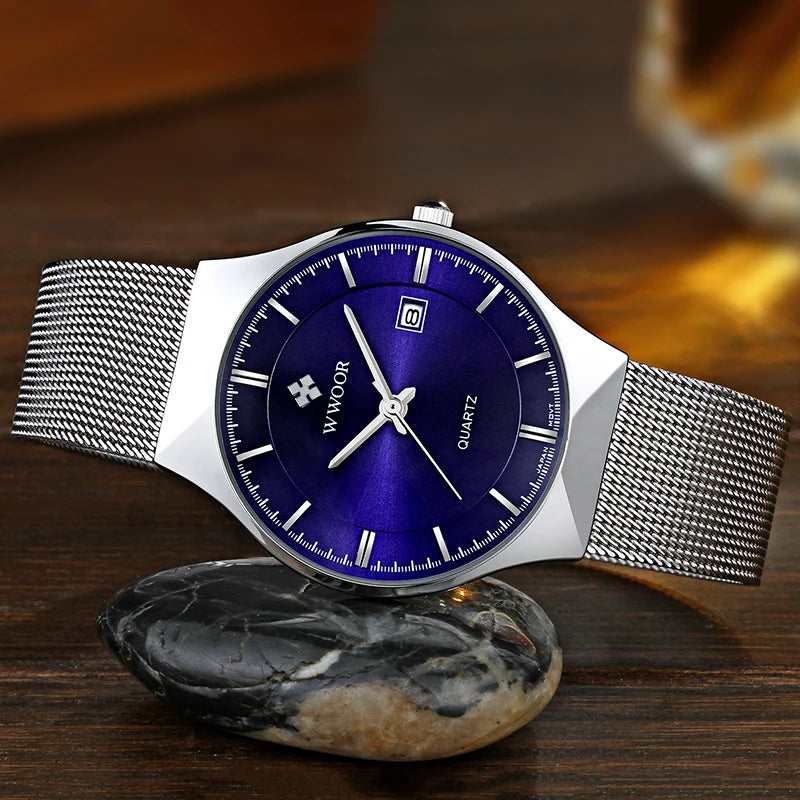 Relógio Feminino Prata Essence Blue