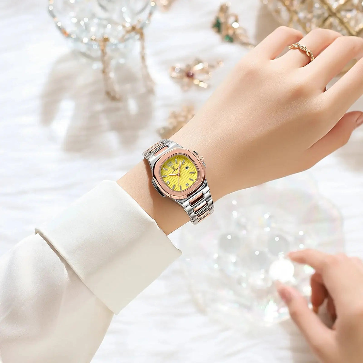 Relógio Feminino Rosé Gold Modelo Kawanny