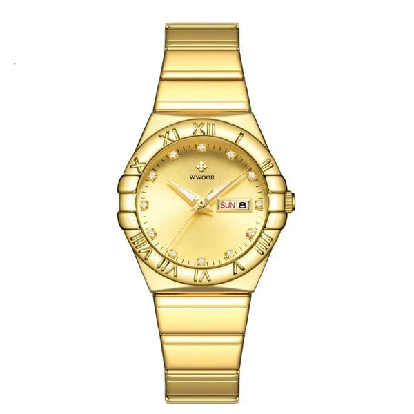 Relógio Feminino Dourado Aurora