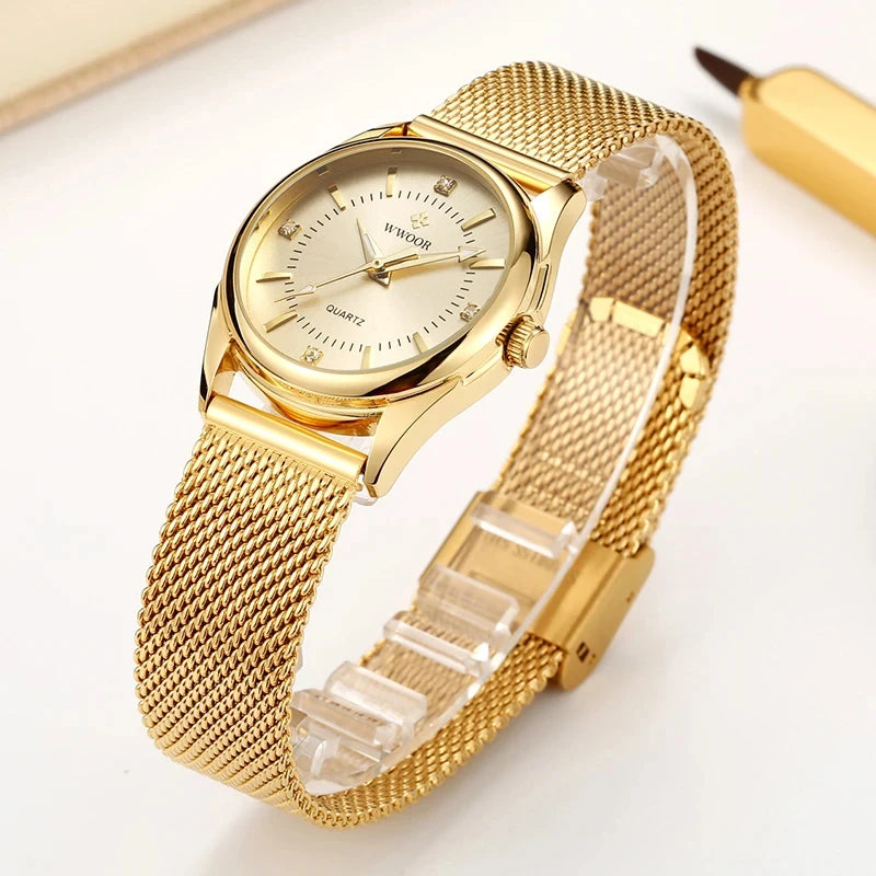Relógio Feminino Dourado Opaline