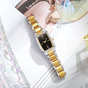 Relógio Feminino Quadrado Square Bicolor Gold