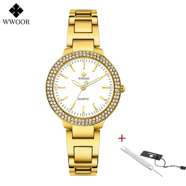 Relógio Feminino Dourado Breeze modelo lis